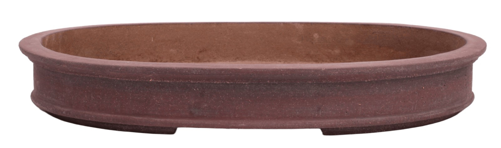 Preview: Bonsai-Schale Axel Brockmann oval braun unglasiert 38,2 × 28,2 × 5,6 cm gebraucht 40000
