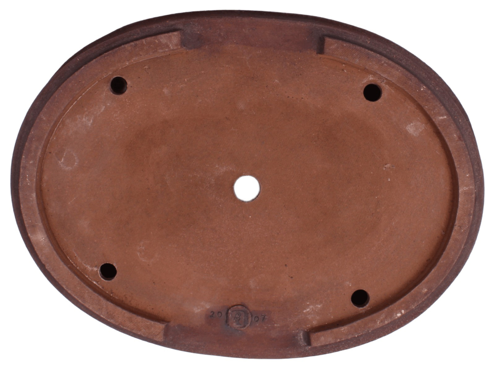 Bonsai-Schale Axel Brockmann oval braun unglasiert 38,2 × 28,2 × 5,6 cm gebraucht 40000