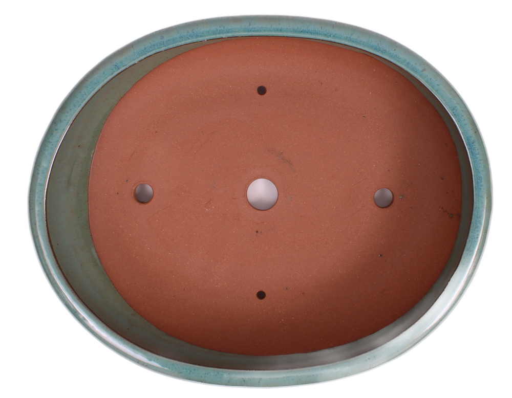 Preview: Bonsai - Schale  oval 37.5 x 31 x 8 cm grün 40073