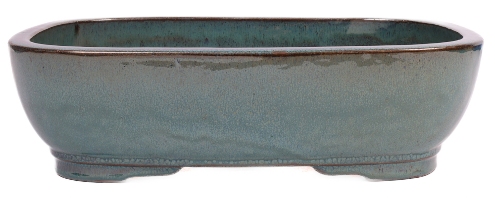 Preview: Bonsai - Schale  eckig 37 x 29 x 10.5 cm blaugrün 40079 2. Wahl