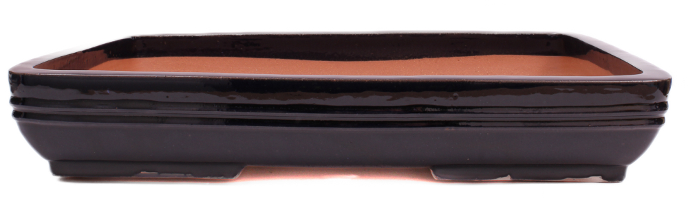 Bonsai - Schale eckig 54.5 x 40.5 x 9.5 cm dunkelblau frostfest handgemacht