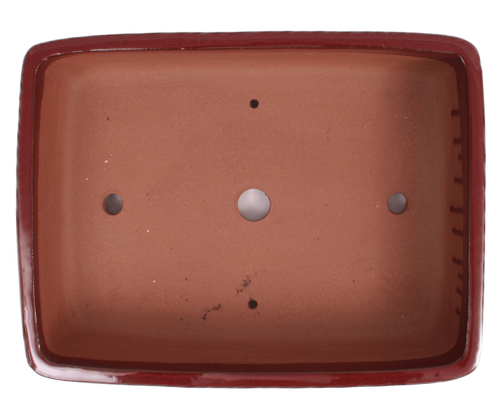 Preview: Bonsai - Schale eckig 36.5 x 28 x 9.5 cm braunrot 40084  2.Wahl