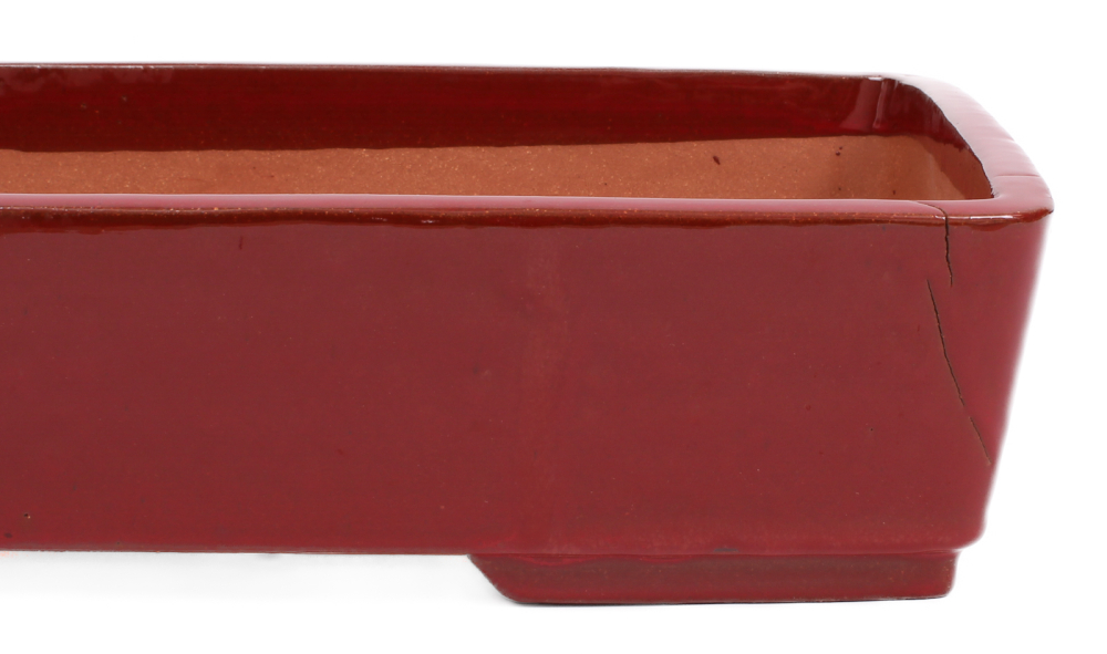 Preview: Bonsai - Schale eckig 36.5 x 28 x 9.5 cm braunrot 40084  2.Wahl