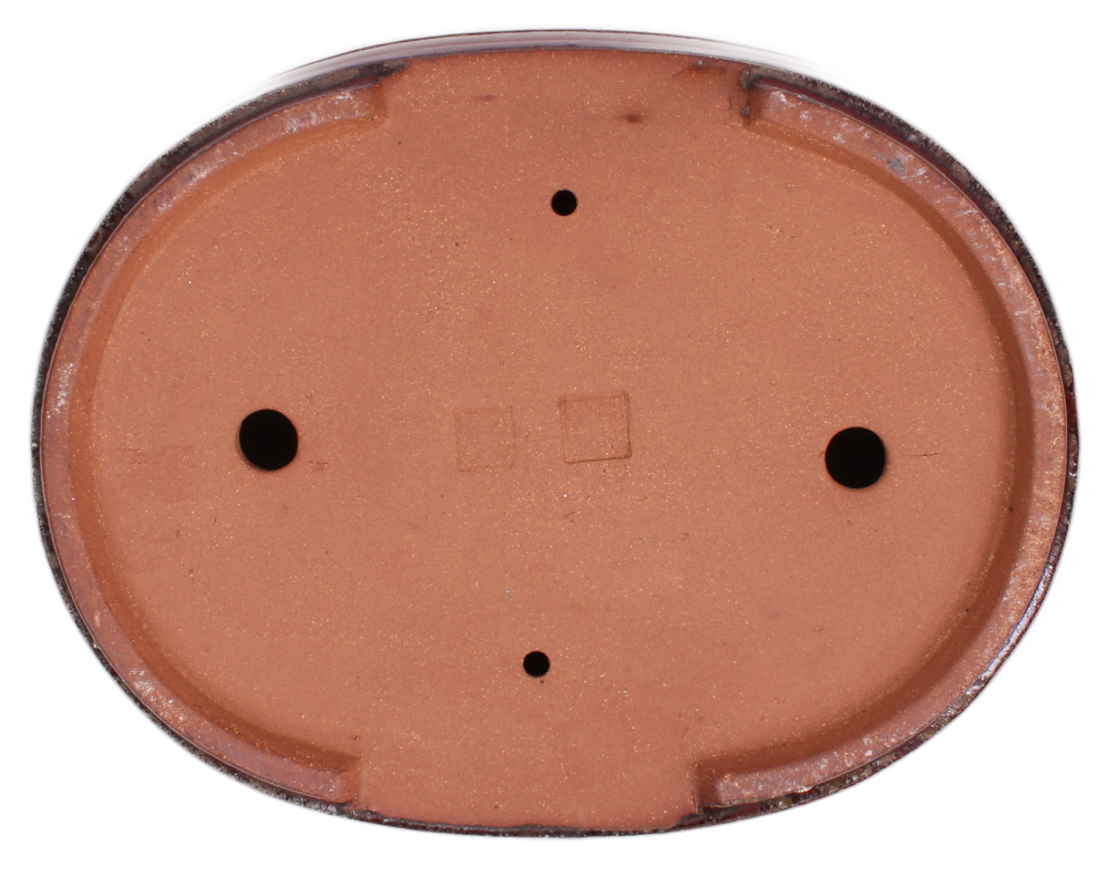 Preview: Bonsai - Schale  oval  30.5 x 24 x 7.5 cm bordeaux frostfest 40145