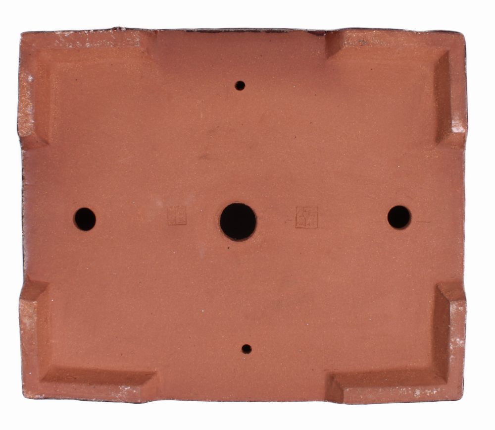 Preview: Bonsai - Schale  eckig  35 x 29 x 9.5 cm bordeaux frostfest 40147 2.Wahl