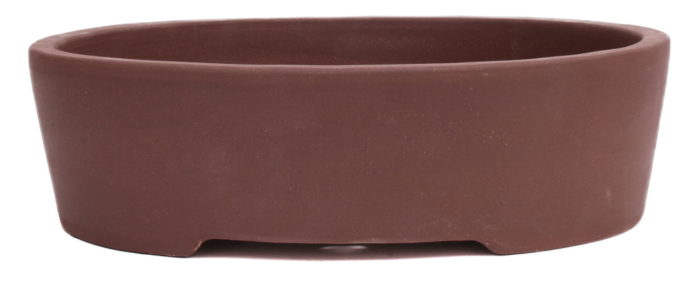 Bonsai - Schale oval 31.5 x 25 x 9.5 cm unglasiert braun 40154