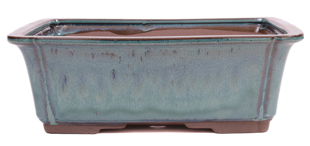Bonsai - Schale  eckig  31 x 24.5 x 10.5 cm blaugrün  40160