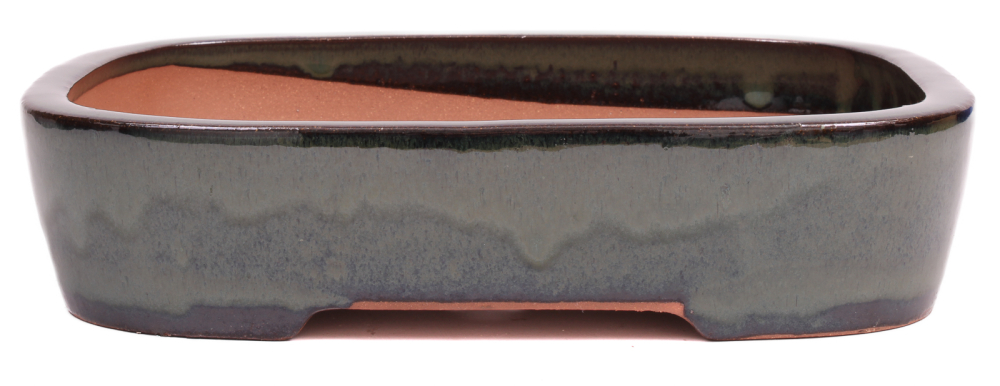 Bonsai - Schale  eckig 32 x 25 x 7.5 cm moosgrün frostfest 40168