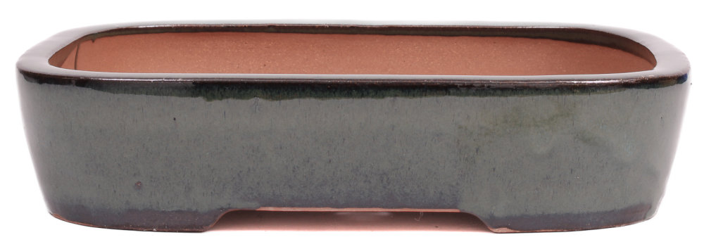 Bonsai - Schale  eckig 32 x 25 x 7.5 cm moosgrün frostfest 40168