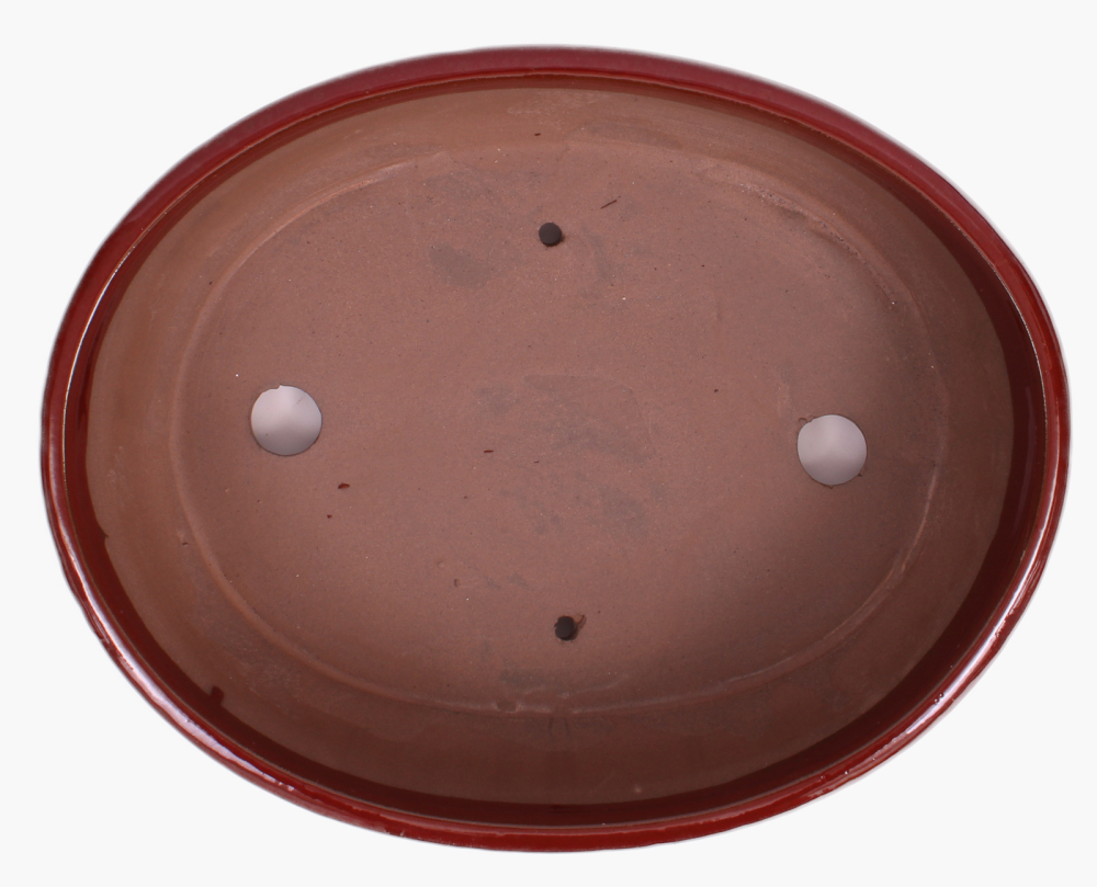Preview: Bonsai - Schale oval 31 x 24.5 x 9 cm braunrot 40175