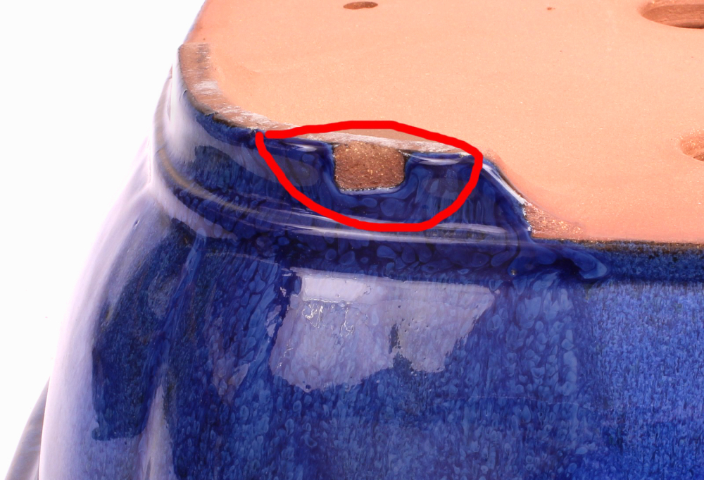 Preview: Bonsai - Schale eckig 38 x 30 x 10.5 cm blau 2.Wahl  40180A