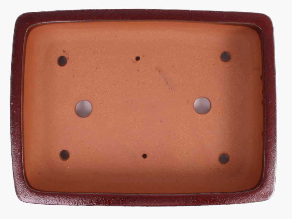 Preview: Bonsai - Schale eckig 42 x 31 x 11 cm bordeaux frostfest  40181