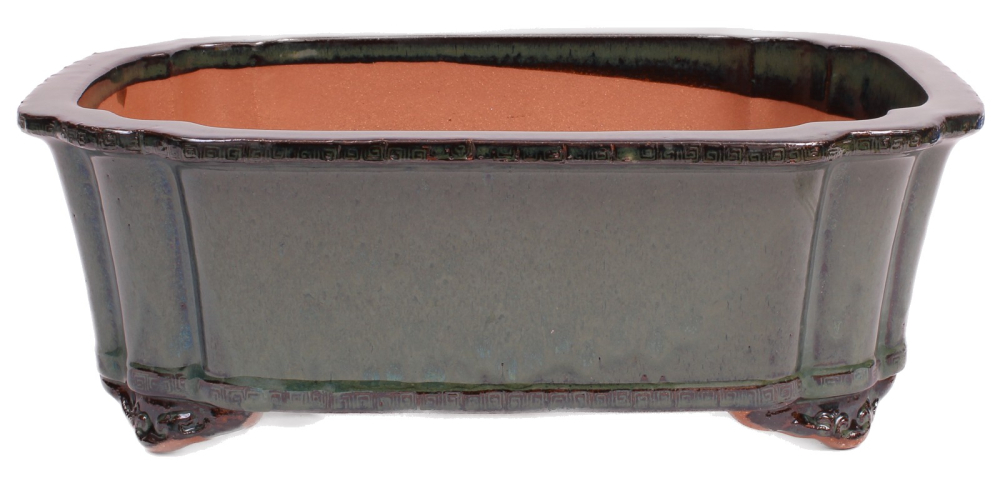 Bonsai - Schale eckig 41.5 x 32.5 x 14.5 cm moosgrün frostfest  40182