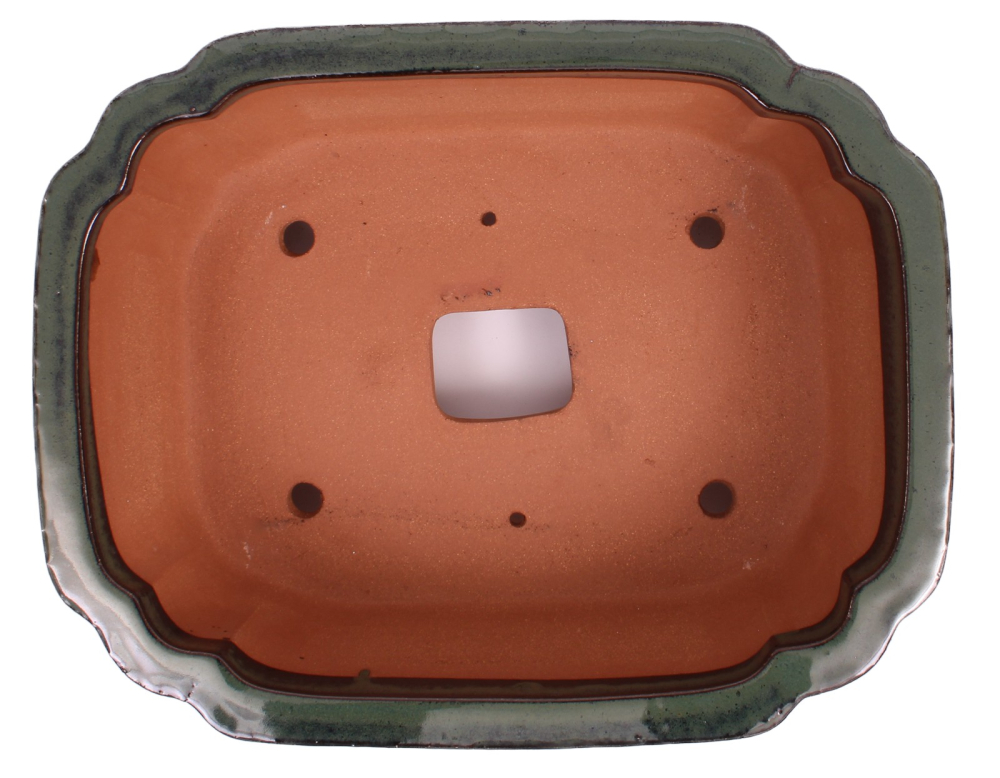 Preview: Bonsai - Schale eckig 41.5 x 32.5 x 14.5 cm moosgrün frostfest  40182