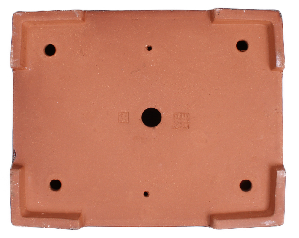 Preview: Bonsai - Schale  eckig 42.5 x 35 x 11 cm bordeaux frostfest 40196A 2.Wahl