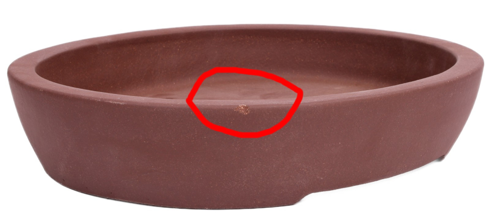 Preview: Bonsai - Schale  eckig  32 x 28 x 6.5 cm braun unglasiert 40197 A