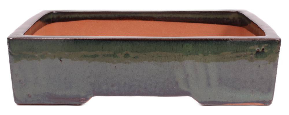 Bonsai - Schale  eckig  35.5 x 30.5 x 9.5 cm moosgrün  frostfest 40198