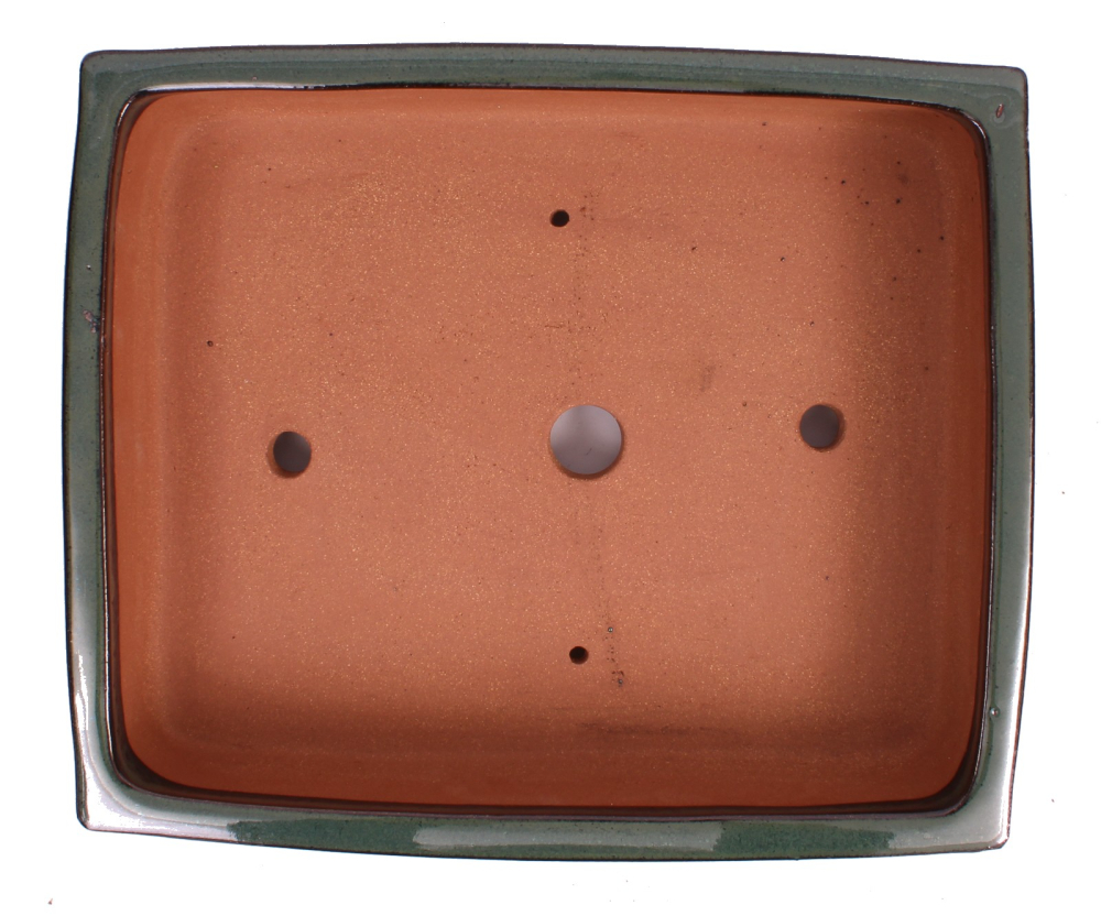 Preview: Bonsai - Schale  eckig  35.5 x 30.5 x 9.5 cm moosgrün  frostfest 40198