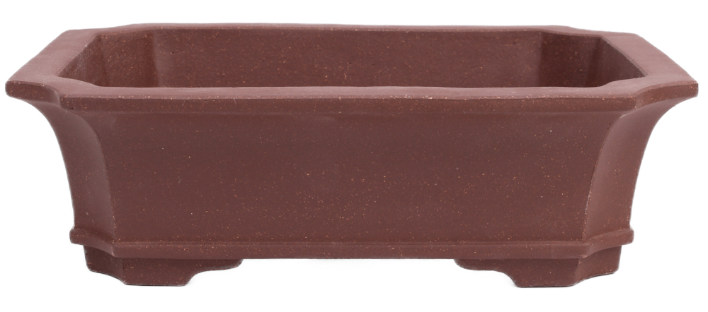 Bonsai - Schale  eckig  30.5 x 24 x 9.5 cm unglasiert braun frostfest aus Yixing