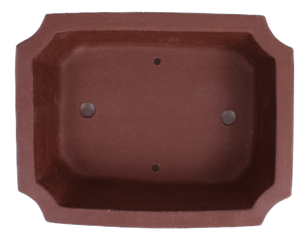 Preview: Bonsai - Schale  eckig  30.5 x 24 x 9.5 cm unglasiert braun frostfest aus Yixing