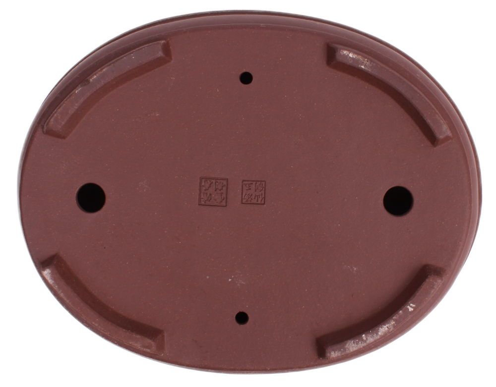 Preview: Bonsai - Schale  oval 31 x 24 x 8.5 cm unglasiert braun frostfest aus Yixing