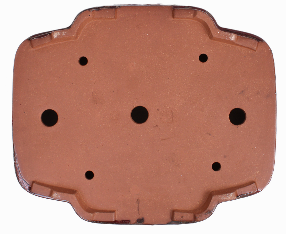 Preview: Bonsai - Schale eckig 53.5 x 44 x 11 cm bordeaux mit Relief  frostfest 40210