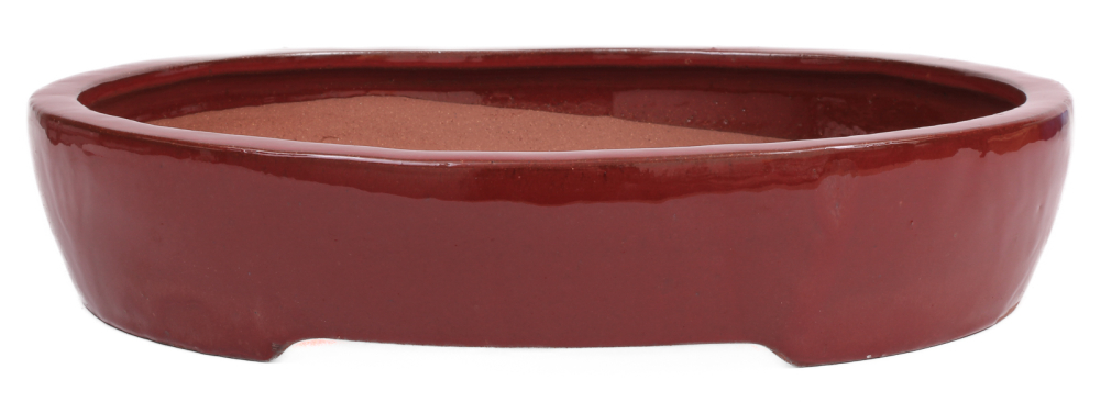 Bonsai - Schale oval 38 x 31.5 x 7.5 cm braunrot 40221