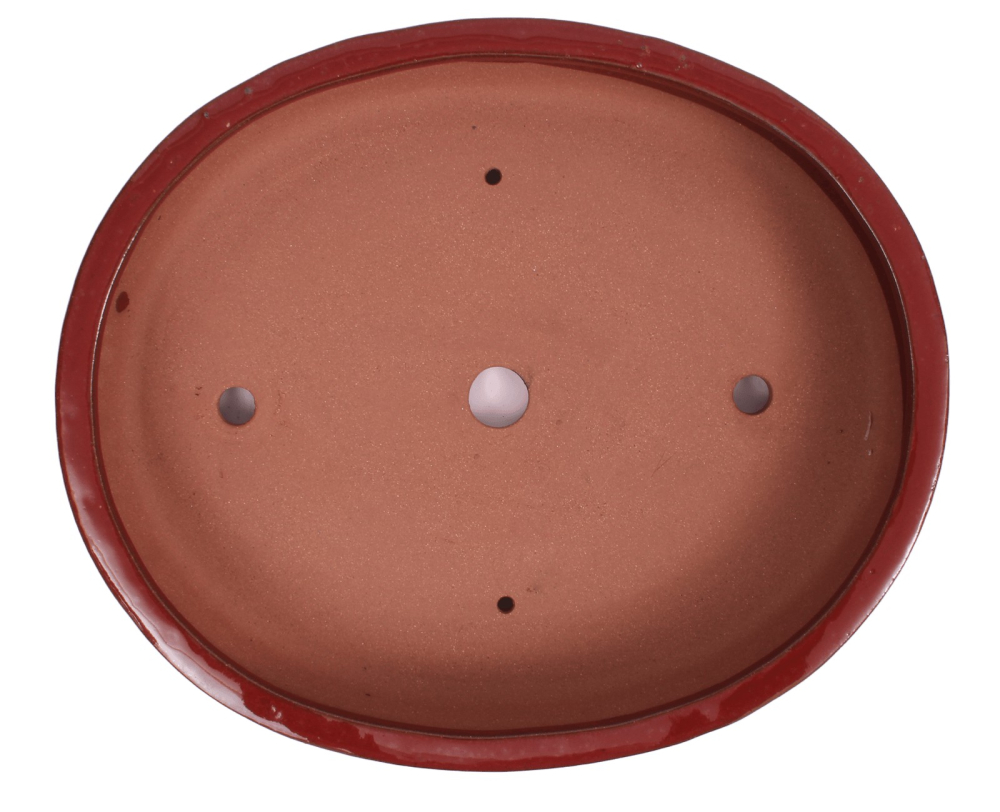 Preview: Bonsai - Schale oval 38 x 31.5 x 7.5 cm braunrot 40221