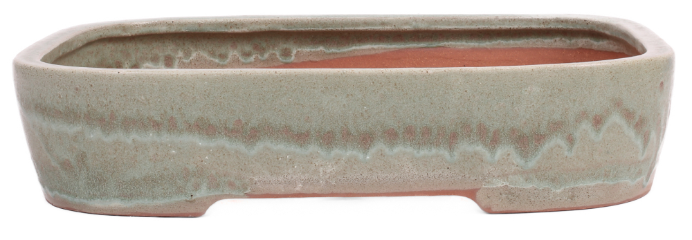 Preview: Bonsai - Schale eckig 37.5 x 29.5 x 8 cm mattgrün 40228