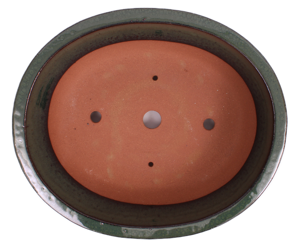 Preview: Bonsai - Schale oval 37 x 31.5 x 11 cm moosgrün 40233