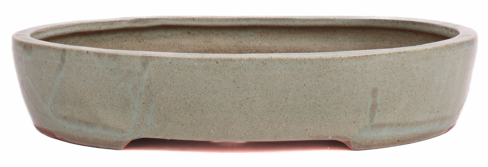 Bonsai - Schale oval 38 x 31.5 x 7.5 cm mattgrün 40239