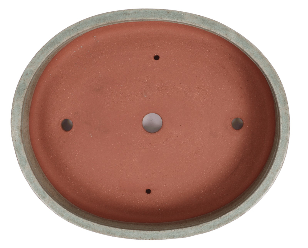 Preview: Bonsai - Schale oval 38 x 31.5 x 7.5 cm mattgrün 40239