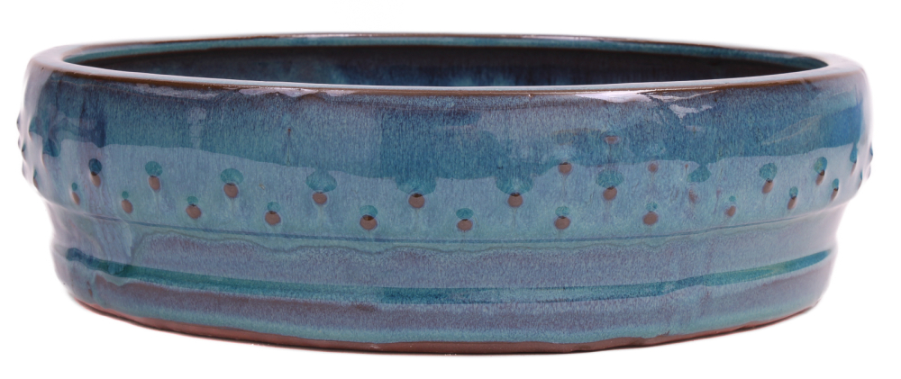 Bonsai - Schale rund 31 Ø x 9 cm grünblau  40241