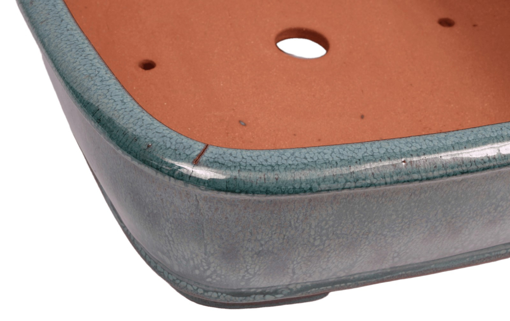 Preview: Bonsai - Schale eckig 37.5 x 29.5 x 10.5 cm blaugrün  40245A  2. Wahl