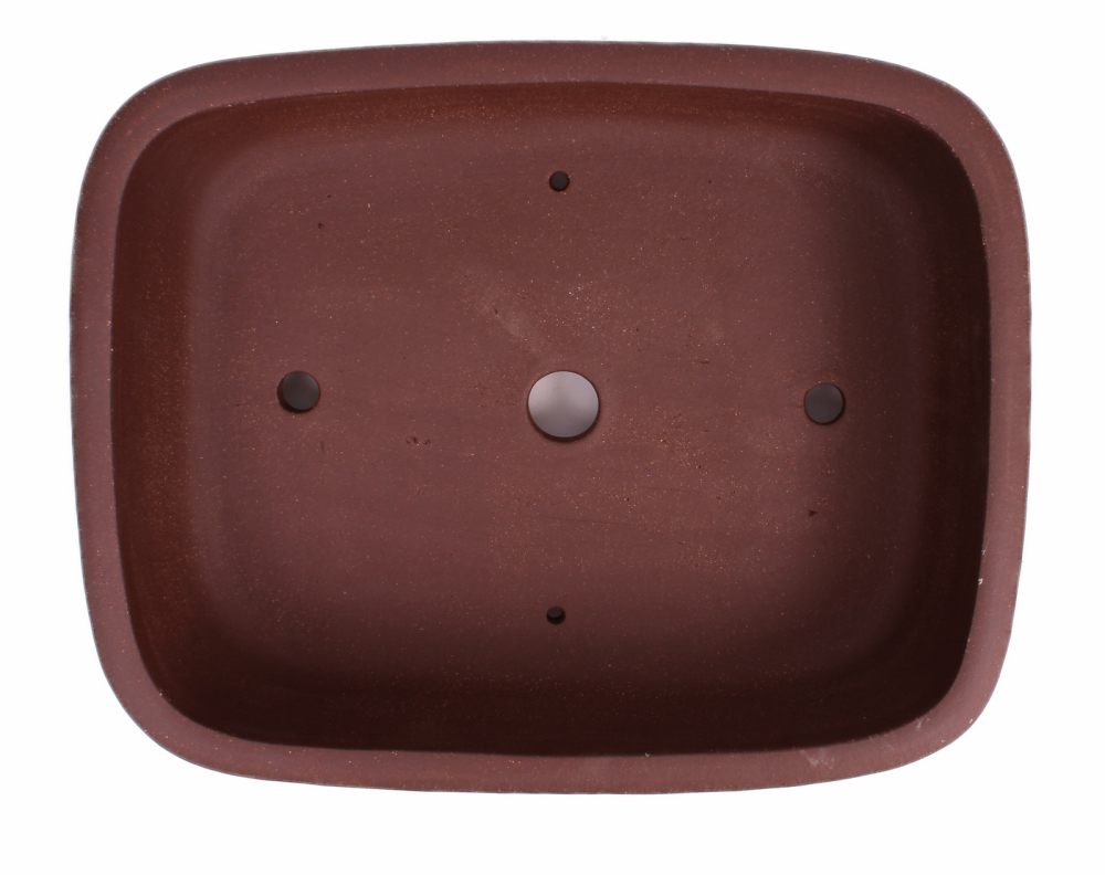 Preview: Bonsai - Schale eckig 37.5 x 29.5 x 10.5 cm unglasiert braun  40246