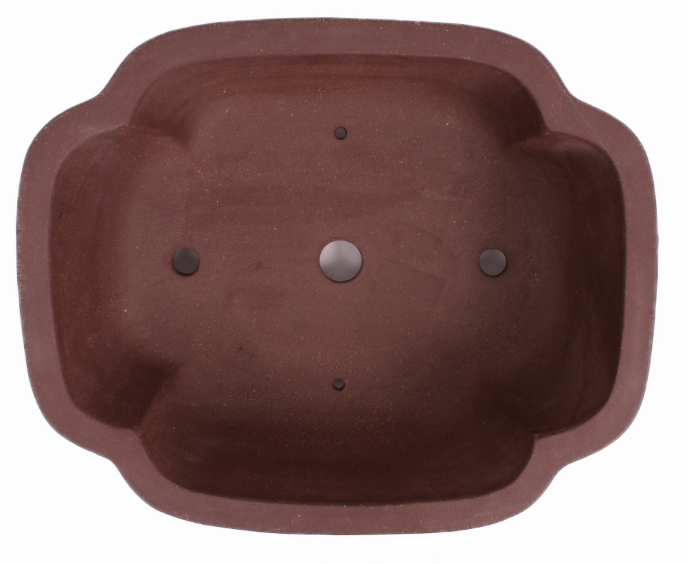 Preview: Bonsai - Schale eckig 37.5 x 31 x 13 cm unglasiert braun 40256