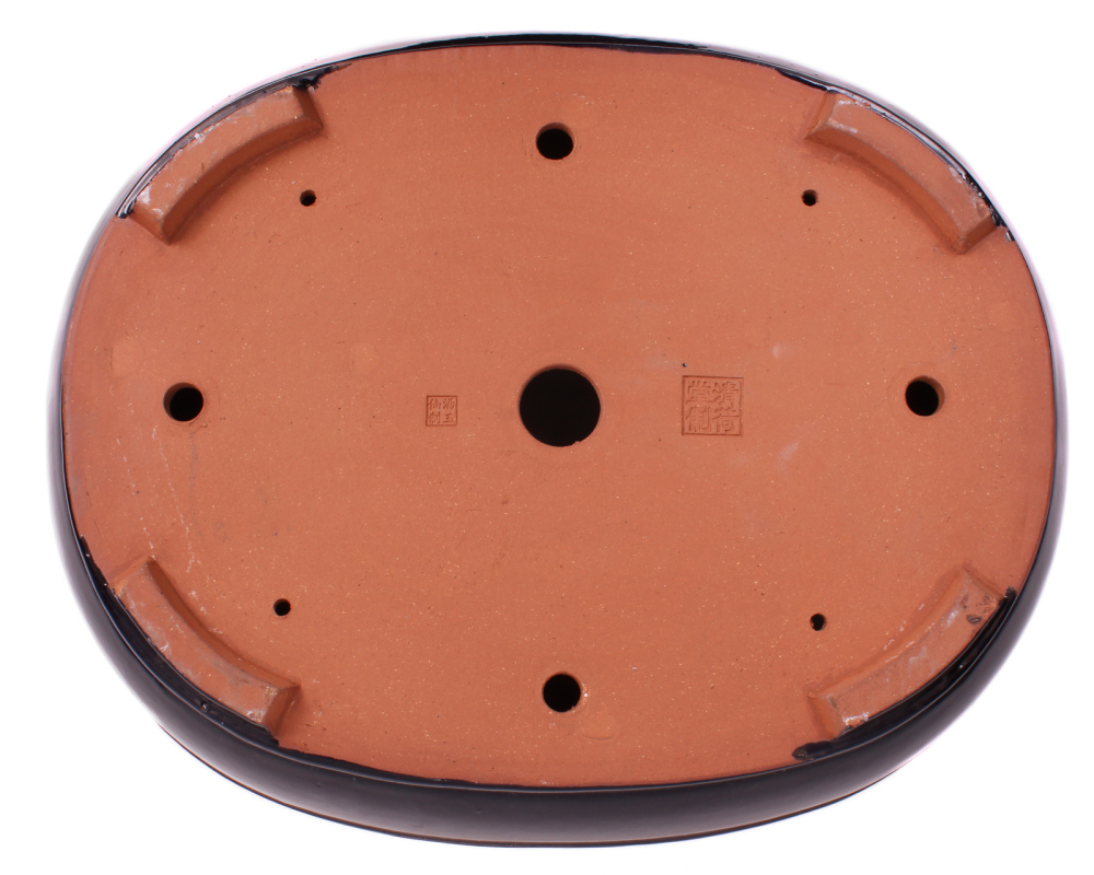 Preview: Bonsai - Schale oval 54 x 43.5 x 12.5 cm dunkelblau frostfest 40258