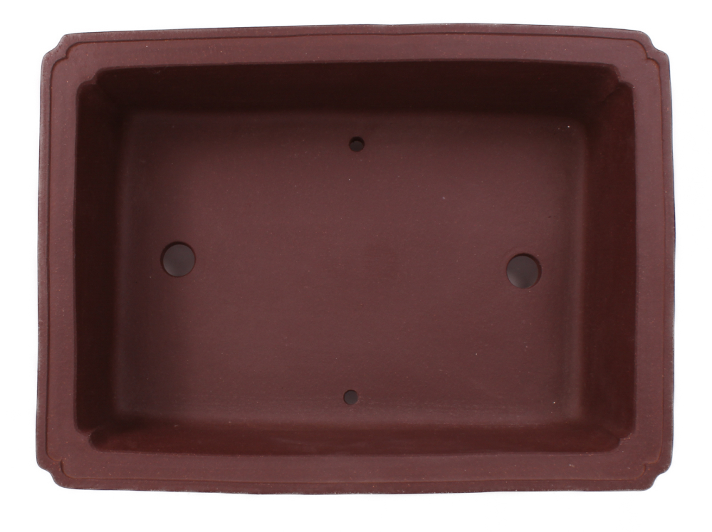 Preview: Bonsai - Schale  eckig  31 x 23 x 9 cm unglasiert braun frostfest aus Yixing