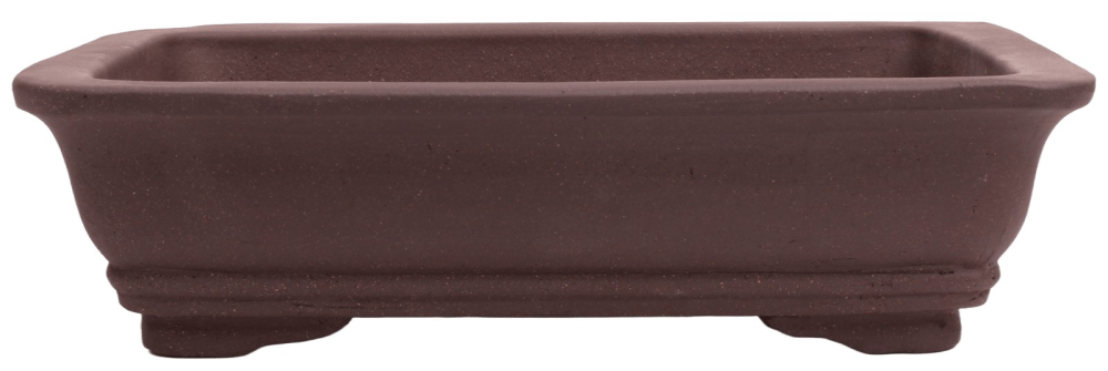 Bonsaischale eckig, braun – 37 × 30 × 10 cm – Yixing, unglasiert, frostfest - 40300