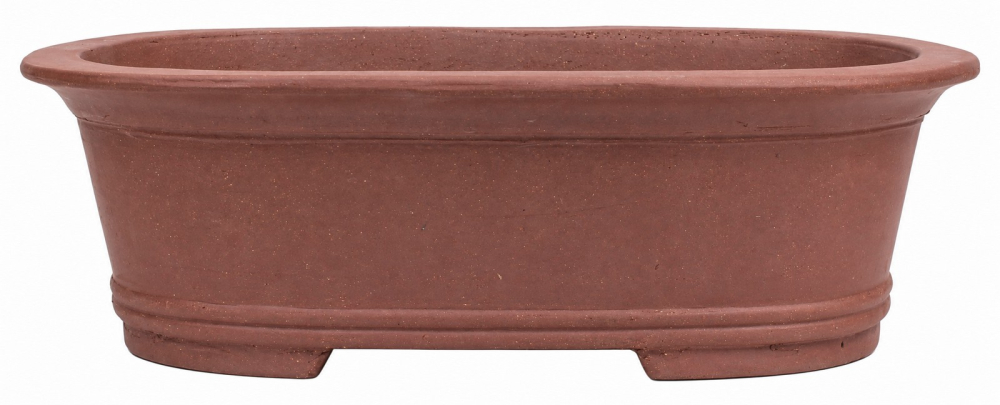 Bonsaischale oval, braun – 45 × 33,5 × 14 cm – Yixing, unglasiert, frostfest - 40302