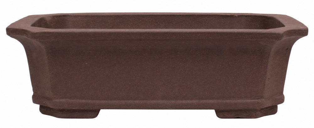 Bonsaischale eckig, braun – 50,5 × 38 × 16 cm – Yixing, unglasiert, frostfest - 40304