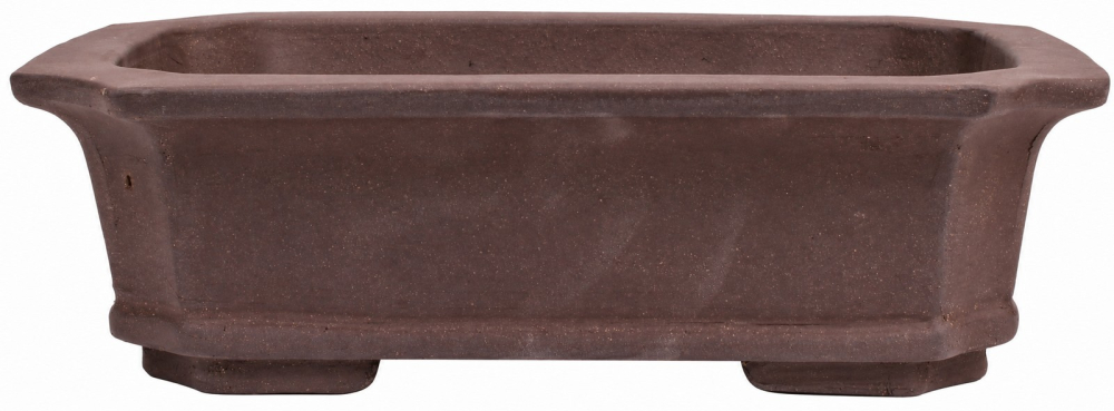 Bonsaischale eckig, braun – 39,5 × 29 × 12 cm – Yixing, unglasiert, frostfest - 40305
