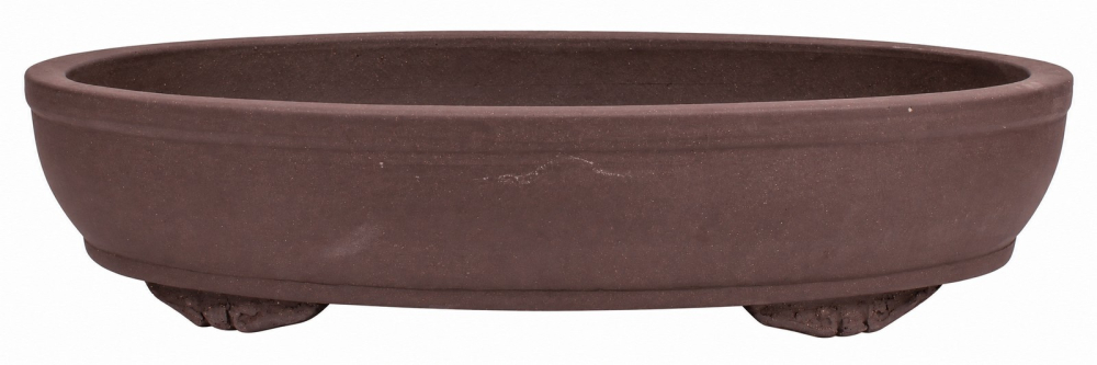 Bonsaischale oval, braun – 51 × 37 × 11,5 cm – Yixing, unglasiert, frostfest - 40306