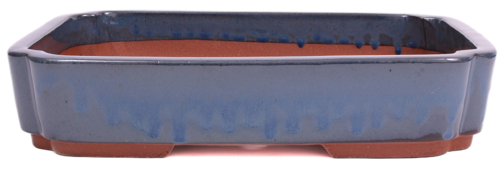 Bonsai - Schale eckig 37.5 x 28.5 x 8 cm, graublau  40404