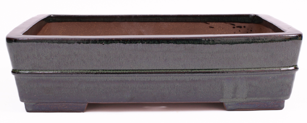 Bonsai - Schale  eckig  36 x 28.5 x 9.5 cm dunkelgrün frostfest 40412