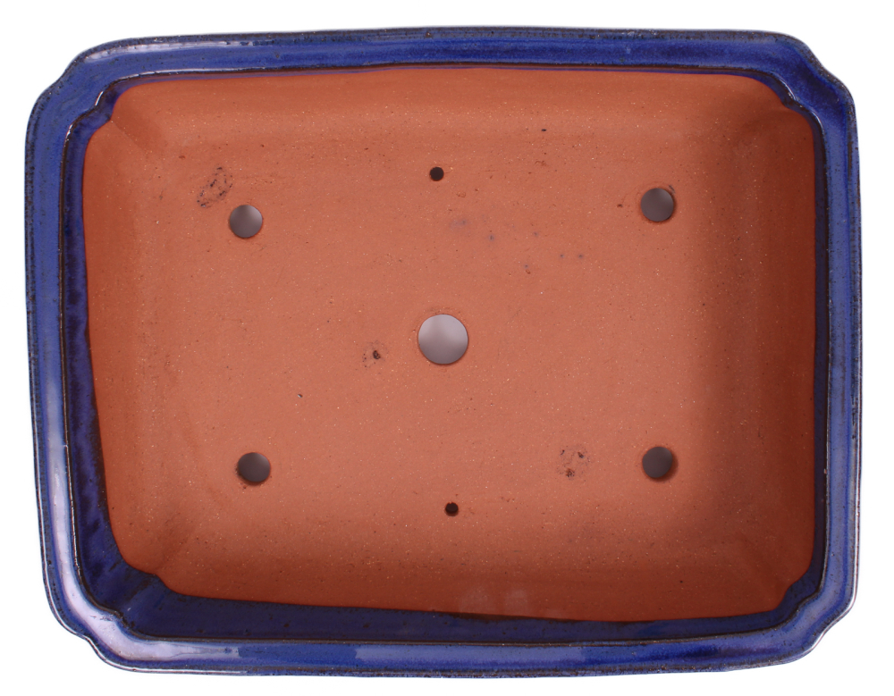 Preview: Bonsai - Schale eckig 41.5 x 32.5 x 10 cm, blau, handgemacht, frostfest  40419