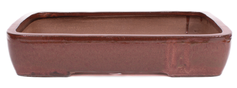 Preview: Bonsai - Schale eckig 41 x 32 x 8 cm, kupferfarben, handgemacht, frostfest  40421