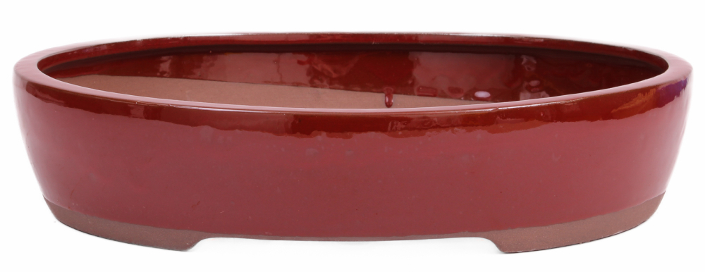 Bonsai - Schale oval 32 x 26 x 7 cm braunrot 40437