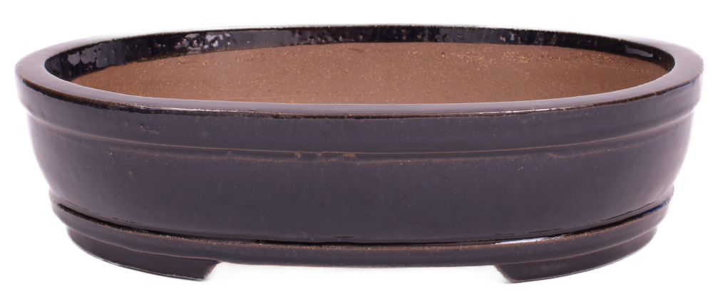 Bonsai - Schale oval 35.5 x 28.5 x 8.3 cm dunkelblau frostfest 40441