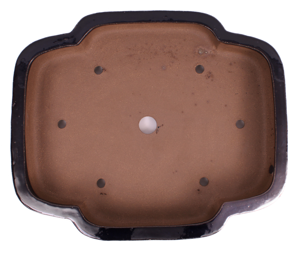 Preview: Bonsai - Schale eckig 53.5 x 44 x 11 cm, dunkelblau mit Relief  frostfest 40448